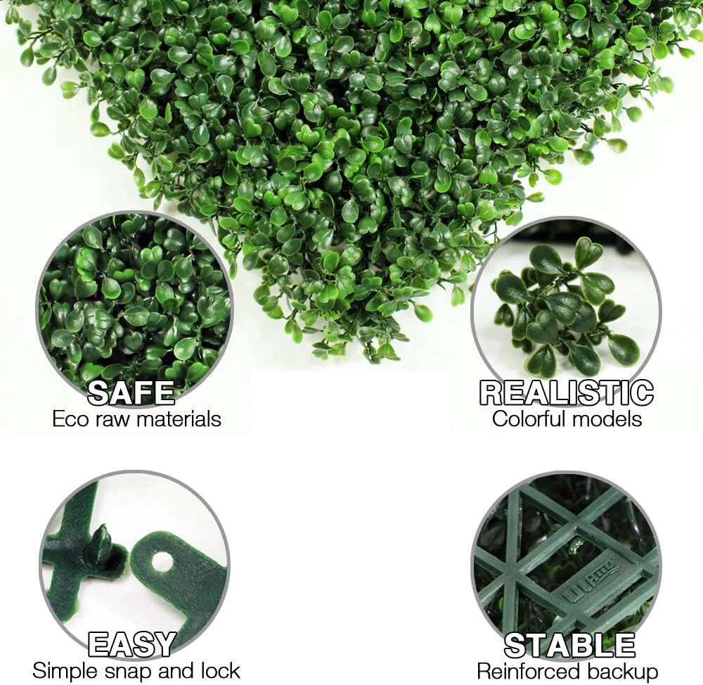 25X Artificial Plant Fence Greenery Wall Hedge Grass Mat Foliage Screen Panels UK