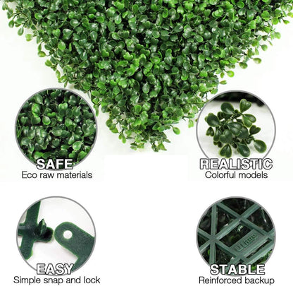 25X Artificial Plant Fence Greenery Wall Hedge Grass Mat Foliage Screen Panels UK