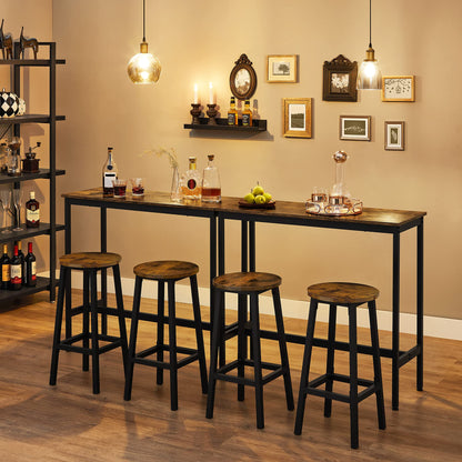 Industrial Bar Table Set 3 Piece Dining Table Set Rustic Bar Table and Bar Stool
