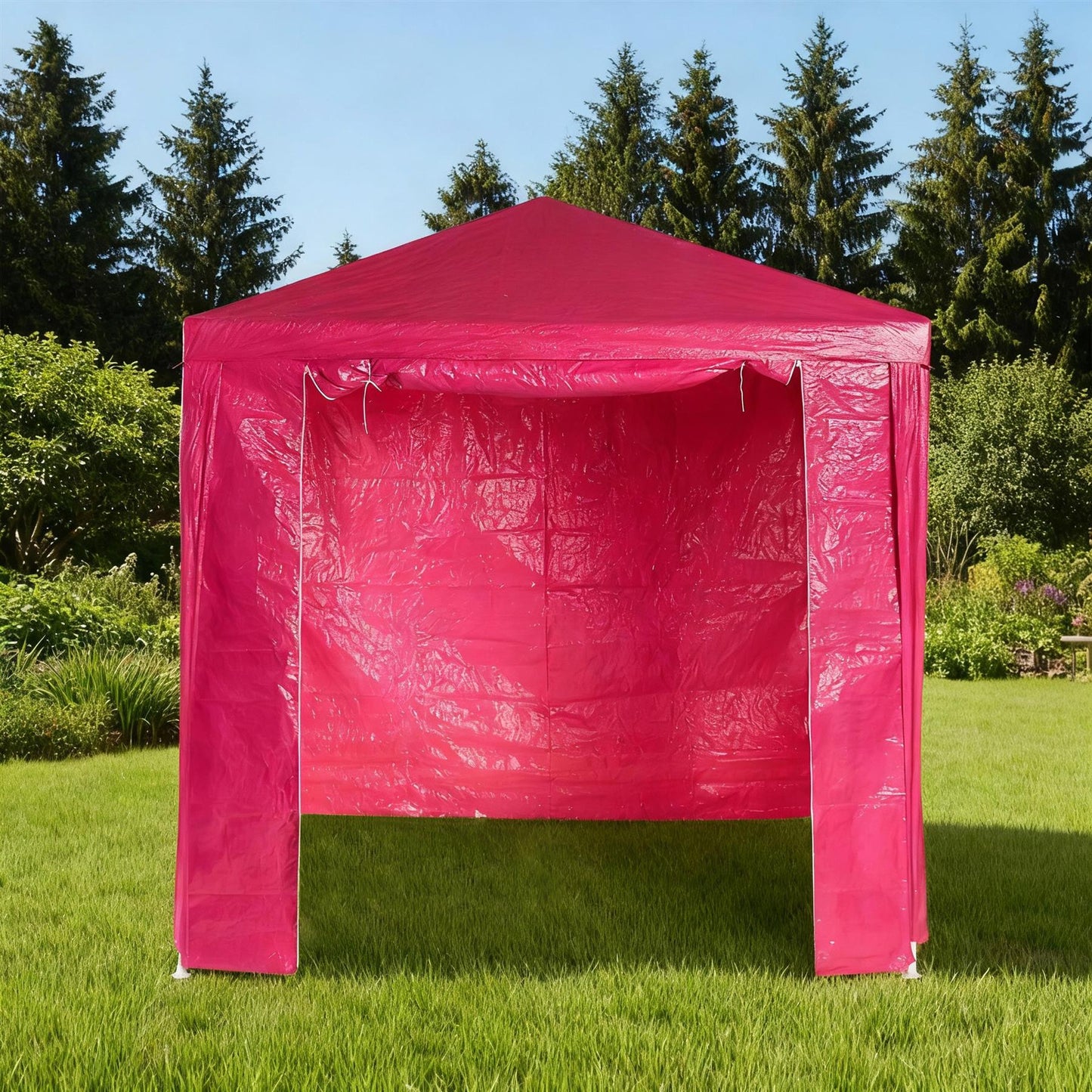 2.4x2.4m Garden Gazebo Outdoor Party Tent Canopy Hot Pink