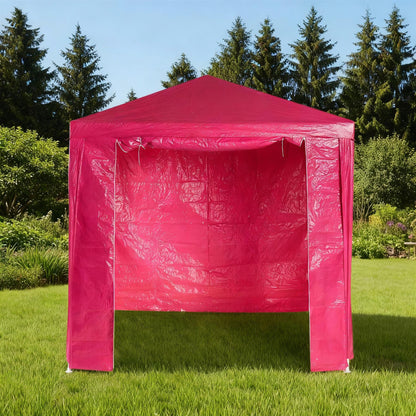 2.4x2.4m Garden Gazebo Outdoor Party Tent Canopy Hot Pink