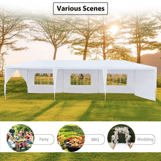 3x9m Garden Gazebo With 5 Side Panels