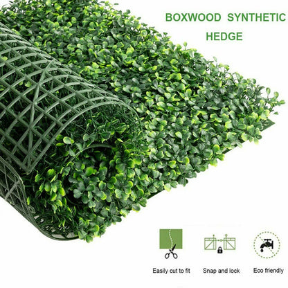 25X Artificial Plant Fence Greenery Wall Hedge Grass Mat Foliage Screen Panels UK