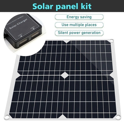 Portable 20W Solar Panel Kit 12V Battery Charger USB Car Van Caravan Boat Trickle