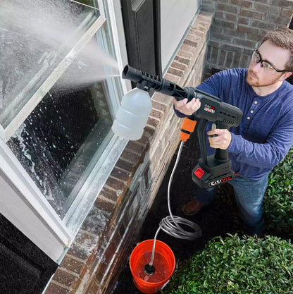 Car Washer Cordless Pressure Washer Jet Portable Water Cleaner Gun+2Battery