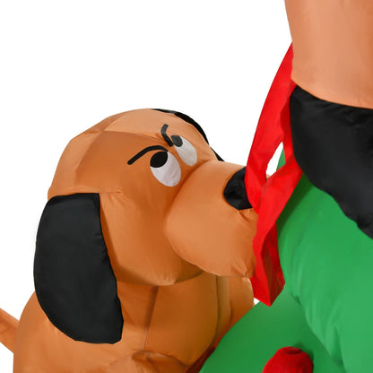 6ft Inflatable Christmas Tree, LED Lighted with Santa Claus Dog Decoration