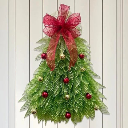 Handmade Front Door Christmas Tree Wreath With Lights Christmas Wreaths