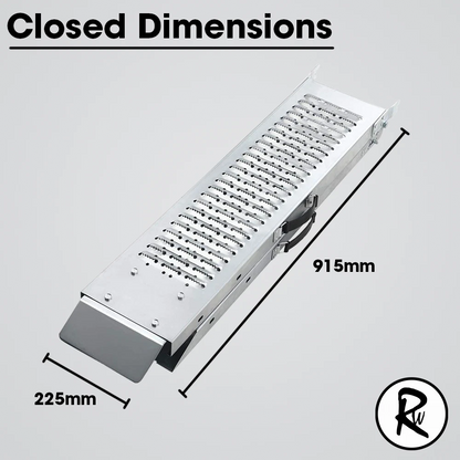 2X Foldable Loading Ramps 400KG 180Cm For Golf Buggy Lawnmower Quad Scooter