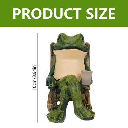 Garden Ornament Large Solar Powered Decorative Frog Statue Light Up Lamp
