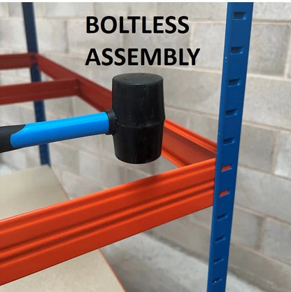 4 Tier Industrial Warehouse Racking Shelving 300kg/ Shelve Extra Heavy Duty Storage Thick Post & Shelves 150H x180L x45Wcm