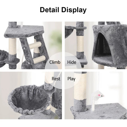 Large Cat Tree Multilevel Climbing Tower Kitten Scratching Post Activity Centre