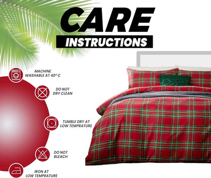 CHRISTMAS DUVET COVER SET Reversible Quilt XMAS Bedding Set