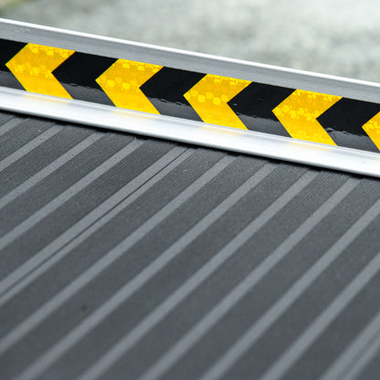 Wheelchair Ramp Folding Aluminium Threshold Ramp w/ Non-Skid Surface