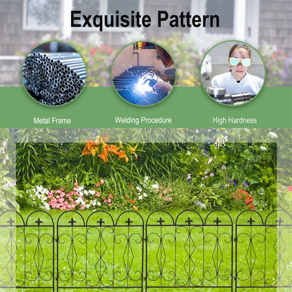5 Garden Fence Panels Pet Animal Barrier Fence Dog Rabbits Defense Ground Border