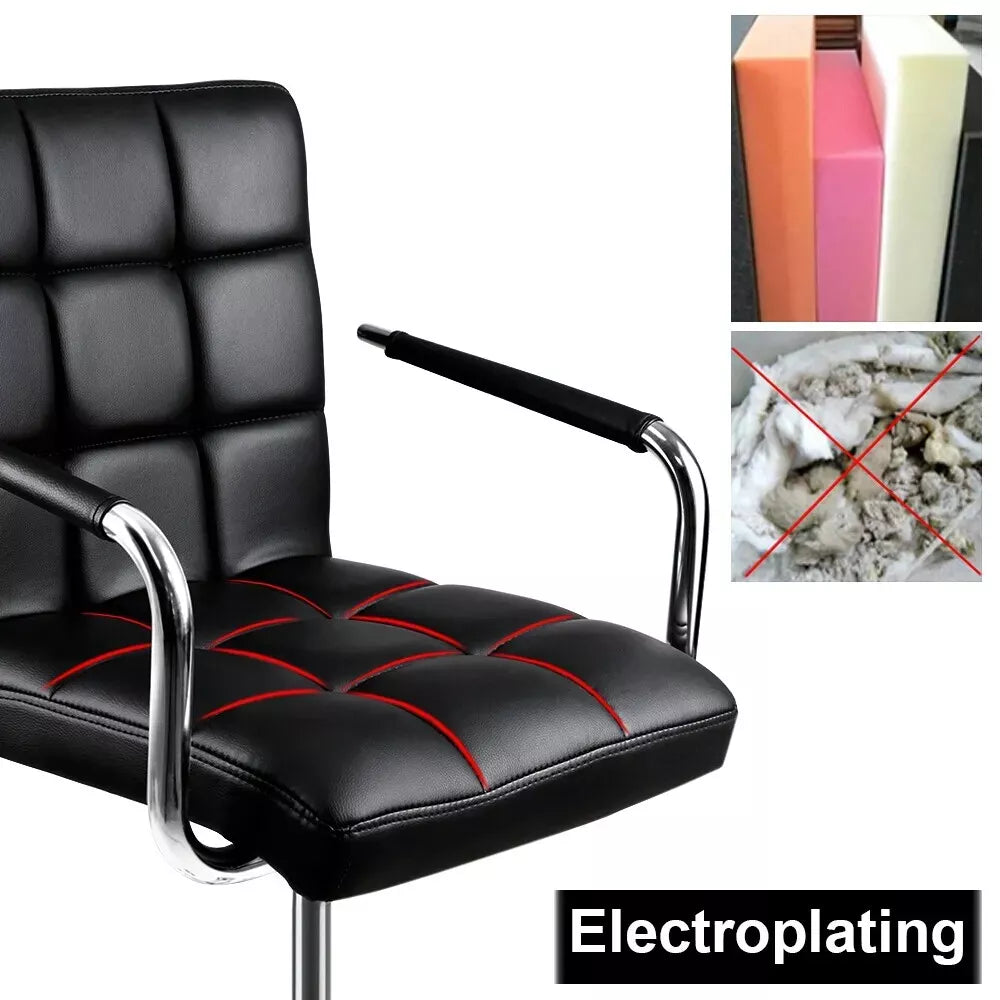Home Office Chair Faux Leather Computer Desk Chair Adjustable Swivel Chair Arms