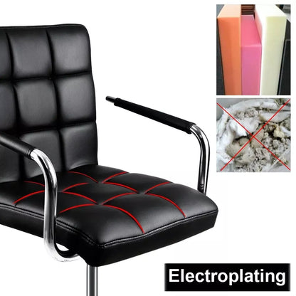 Home Office Chair Faux Leather Computer Desk Chair Adjustable Swivel Chair Arms