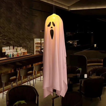 Halloween Glowing White Ghost LED Hanging Ghosts Horror Props with Fairy Light