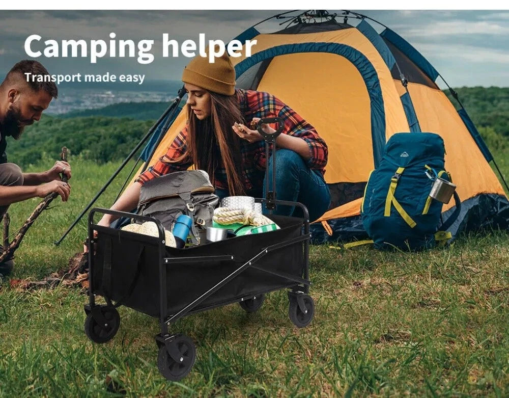 Heavy-Duty Folding Cart Trolley Wagon for Beach Camping Garden 200KG/330LBS