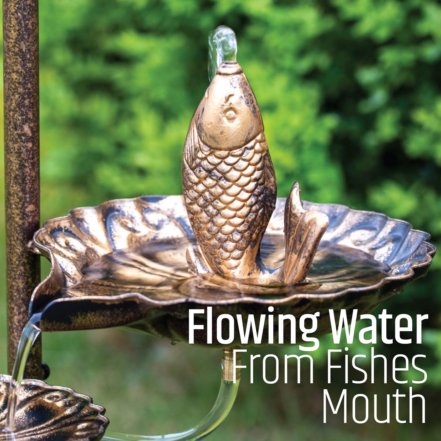 Cascading Water Fountain And Pump/Mains Operated With Solar Lamp
