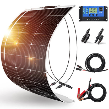 100w 200w 400w 12v flexible Mono Solar Panel Kit for Caravan/RV/Boat/Home