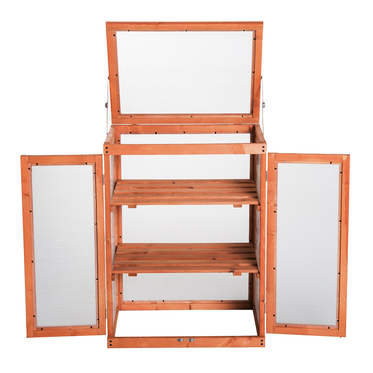 3 Tier Wooden Greenhouse Cold Frame Garden Flower Planting Box Growhouse