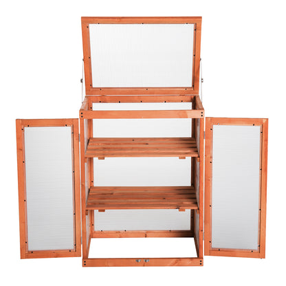 3 Tier Wooden Greenhouse Cold Frame Garden Flower Planting Box Growhouse