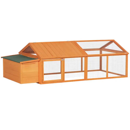 Wooden Chicken Coop with Nesting Box, Openable Roof for 4-8 Chickens