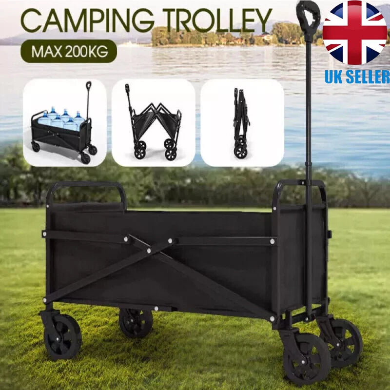 Heavy-Duty Folding Cart Trolley Wagon for Beach Camping Garden 200KG/330LBS