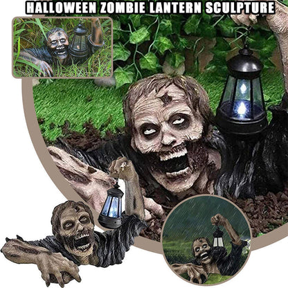 LED Lantern Garden Statue Decoration Halloween Zombie Tomb Climbing Sculpture