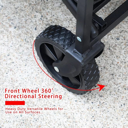 Heavy-Duty Folding Cart Trolley Wagon for Beach Camping Garden 200KG/330LBS