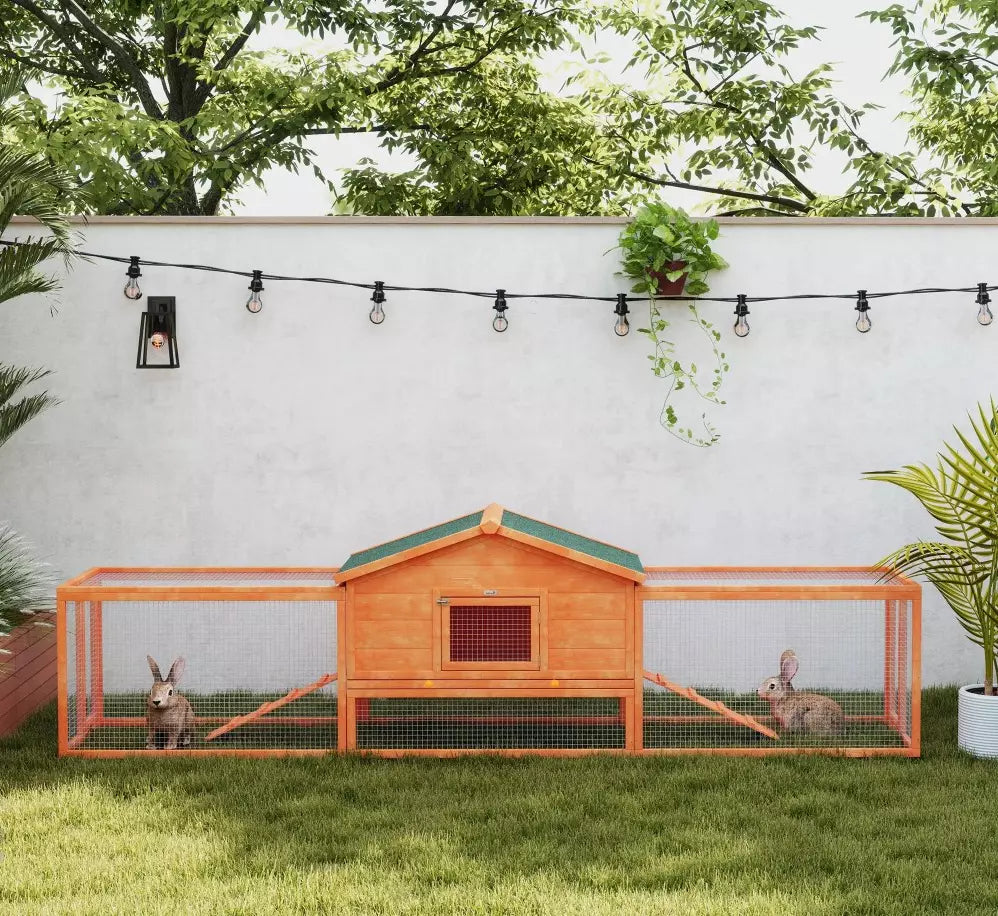 Extra Large 10FT Chicken Coop Hen Poultry Ark House Rabbit Hutch Run N ...