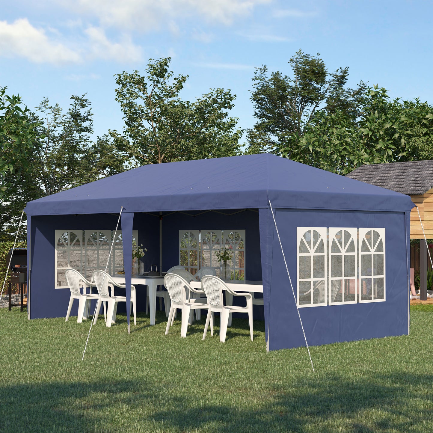 3x6m Popup Garden Heavy Duty Gazebo Marquee Party Tent Canopy