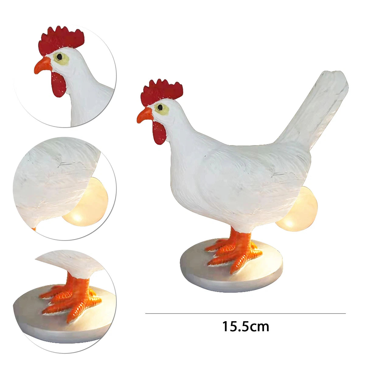USB Chicken Desk Lamp Simulation Resin Hens Lay Eggs Lamps Funny Home Decoration