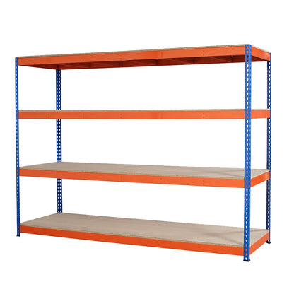 4 Tier Heavy Duty Warehouse Racking 180x240x60cm Garage Shelving Metal Shelf Unit 400kg per shelve