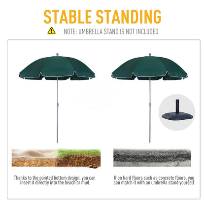 2.2M Garden Parasol Outdoor Umbrella Tilt Mechanism Canopy Sun Shade Patio
