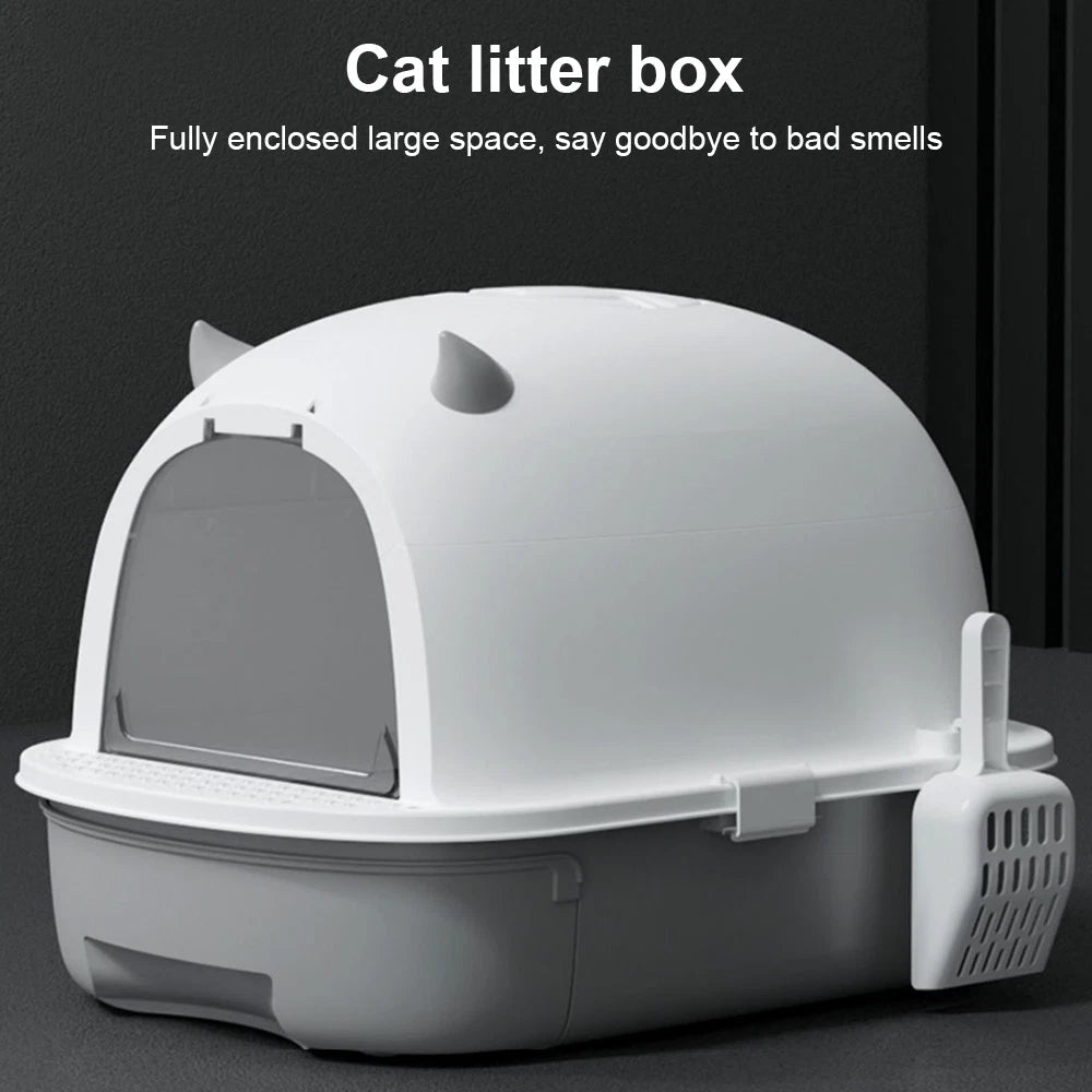 XL Large Cat Litter Box Self Cleaning Pan Drawer Anti-Splashing Cat Potty Tray
