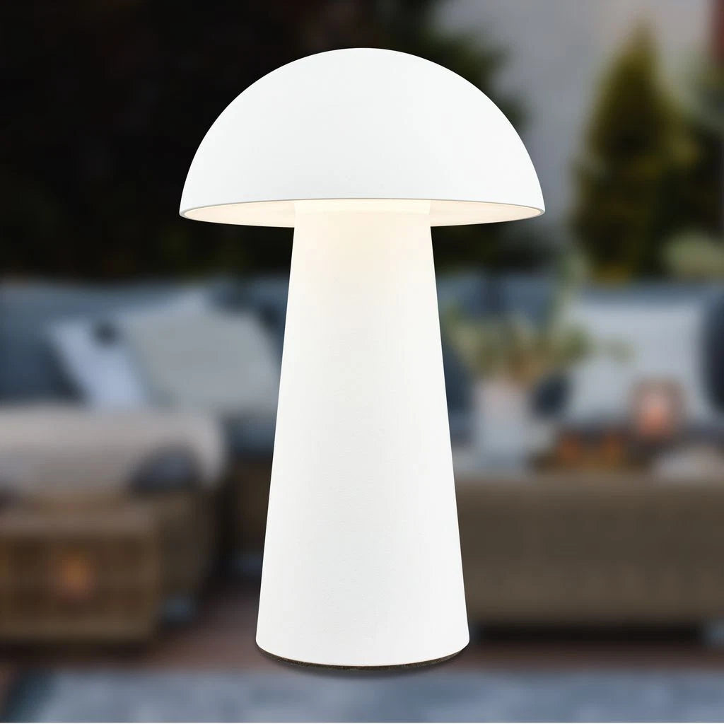 Rechargeable LED Table Lamp Mini Mushroom Desk Light Touch Dimmable 19.5cm White