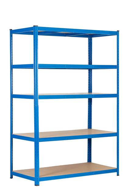 5 Tier Metal Garage Shelving Unit 180x90x60cm BLUE