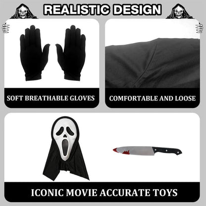 Scream Costume Scary Ghost Face Mask Halloween Adult Scary Scream Cosplay