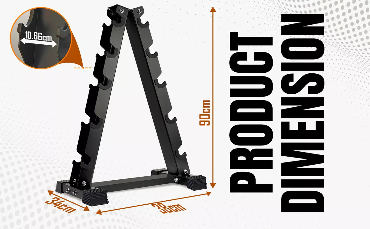 5 Tier Dumbbell Rack Storage black Stand Tree Hex Vertical Weight Wide Home Gym fitnes