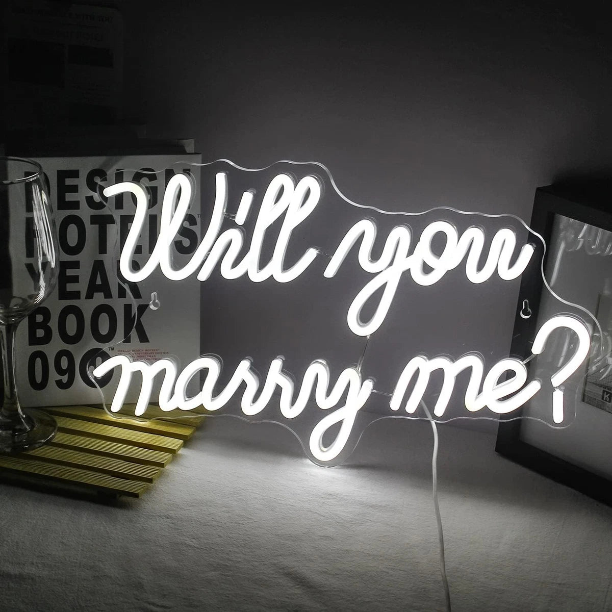 Will You Marry Me Neon Sign Marry Me Sign White Led Wedding Sign Neon