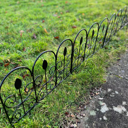 Set of 5 Leaf Design Garden Lawn Edging, Path & Border Fence Panels -45cm x 41cm