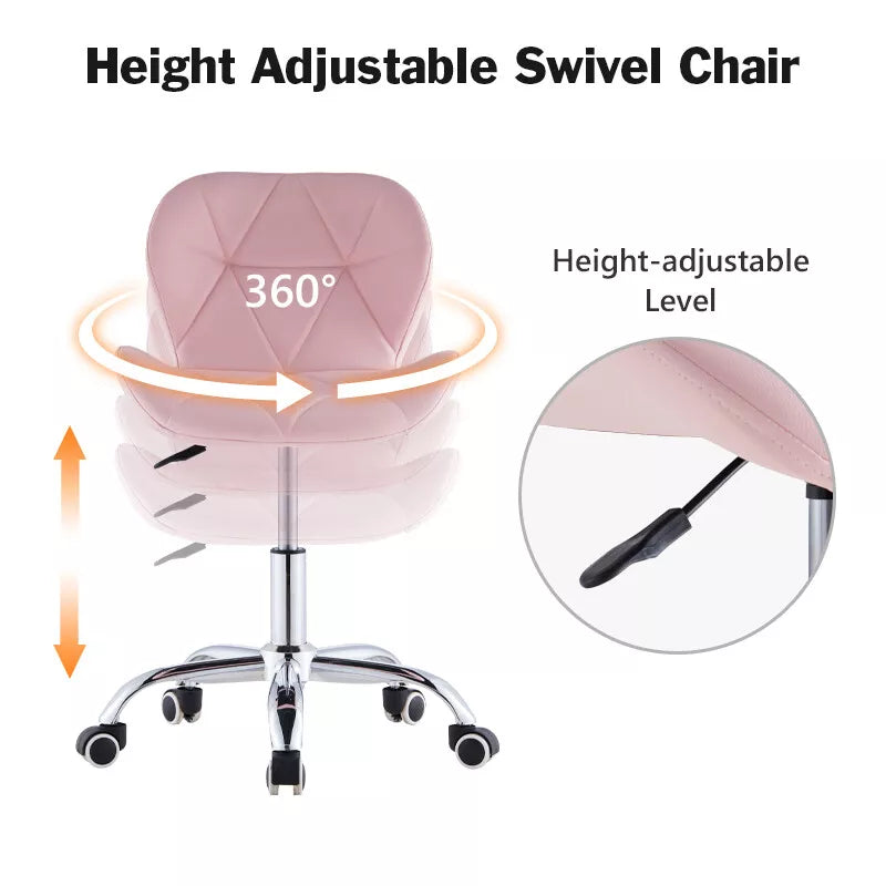 Computer Desk Office Chair Chrome Legs Lift Swivel Adjustable Height
