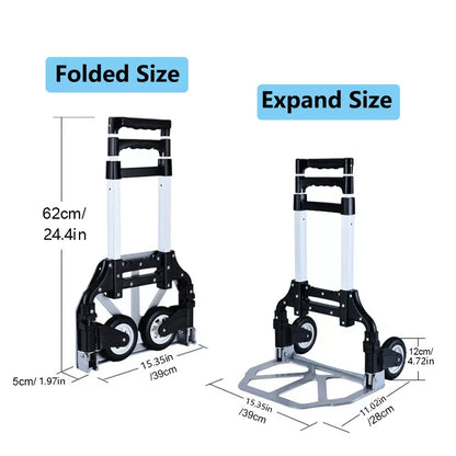 100kg Hand Truck Heavy Duty Aluminium Folding Sack Truck Industrial Trolley UK