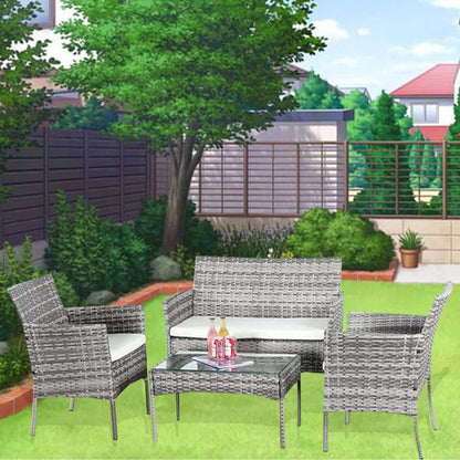 4pcs Rattan Outdoor Garden Furniture Sofa Set