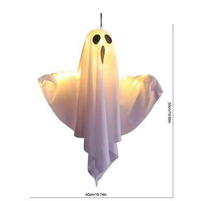 Halloween Glowing White Ghost LED Hanging Ghosts Horror Props with Fairy Light