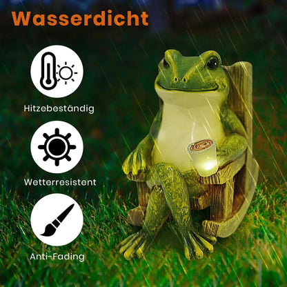 Garden Ornament Large Solar Powered Decorative Frog Statue Light Up Lamp