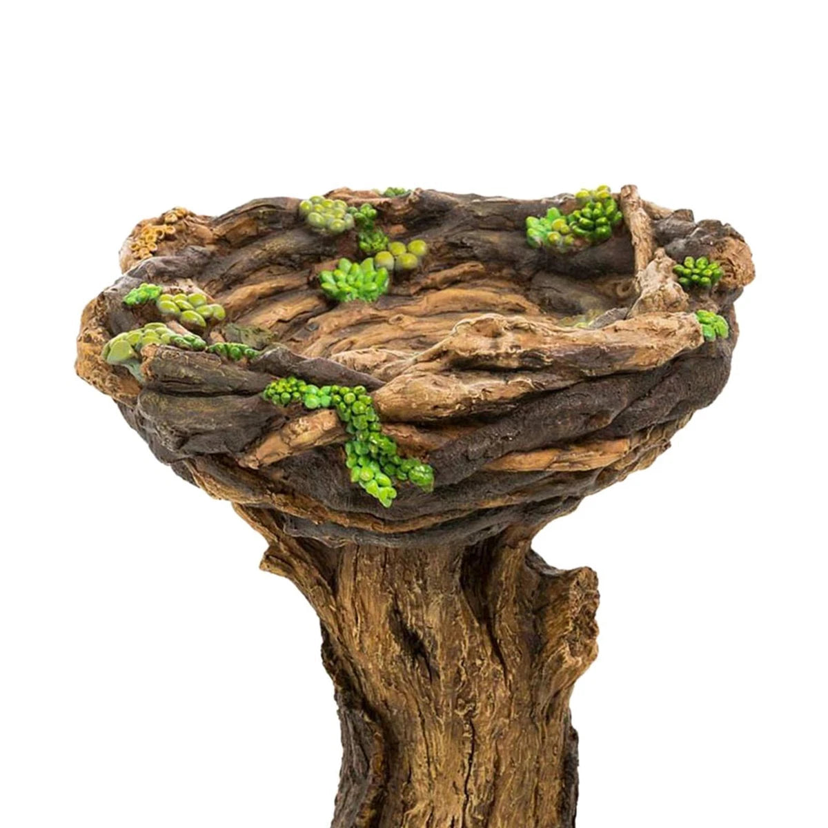 Tree Stump Bird Bath Bathing Bowl Decor Statue for Garden Outdoor Birdbath
