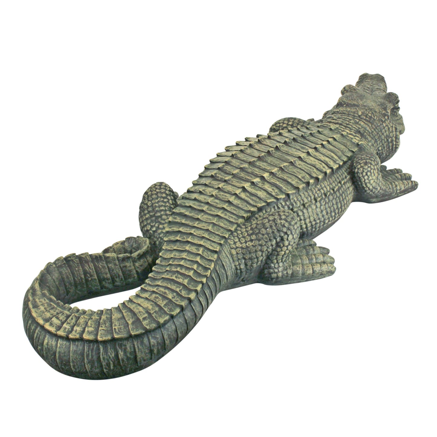 Swamp Beast Lawn Alligator Crocodile Garden Sculpture, 94 cm, Polyresin, Full Color, Beige