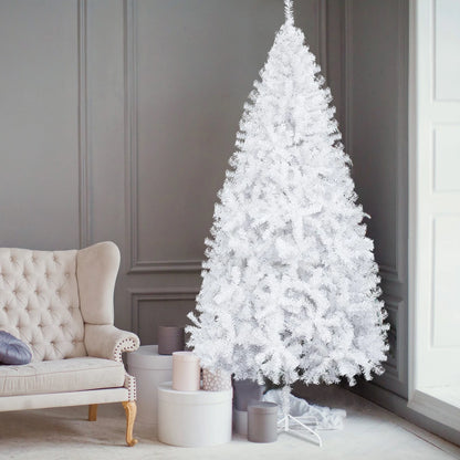 6FT White Christmas Tree With Stand Xmas Decorated Tree Quickly Install
